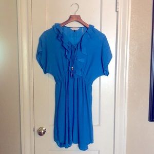 Rebecca Taylor 100% Silk Ruffle Dress with pockets!